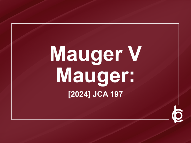 Mauger V Mauger